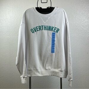Wildfox Overthinker White Crewneck Sweater Size L
